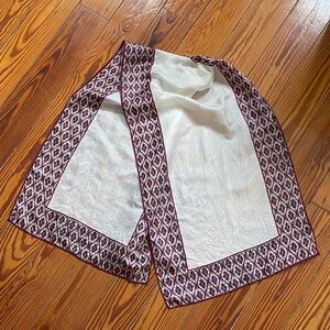 Vintage Glentex Silk Blend Rectangular Scarf Purple Geometric Argyle 44x13 Wrap